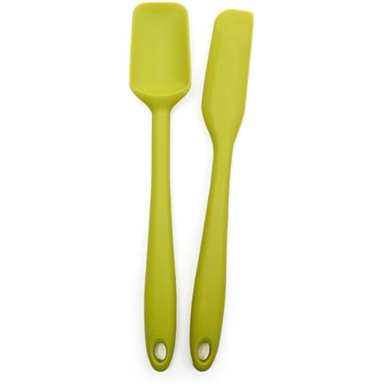 RSVP International Elas Favorite Silicone Spatula, Green, 8 | BPA-Free Silicone | Scrape Batters, Flip Eggs, Ice Cakes, More | Dishwasher Safe & Heat Resistant | Cooking, Baking & More
