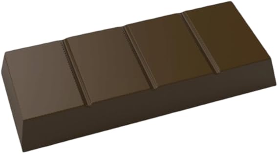 Implast Clear Polycarbonate Chocolate Mold ("Dubai" Mold) with 6 Rectangular Thick-Divided-Bar Cavities 50mm x 117mm x 16mm High