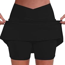 Athletic Skorts for Women Tummy Control High Waist Golf Skorts with Pockets Trendy Plus Sized Tennis Mini Skirt with Shorts Underneath Training Yoga Workout Strenchy Pirouette Skort