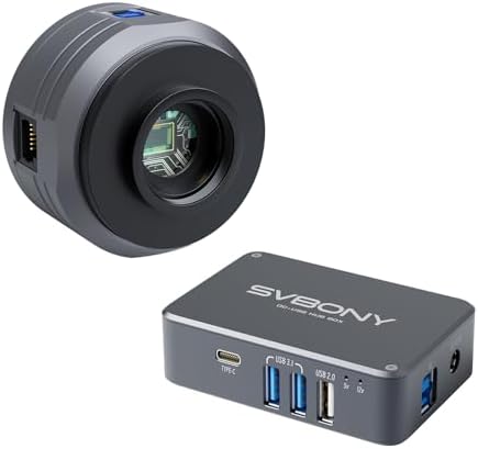 SVBONY SC715C Telescope Planetary Camera, 1.45m Micro Pixel IMX715 Color Astronomy Camera, Electronic Eyepiece with SV241 Astronomy Telescope Power Adapter for Planetary Astronomical Photography