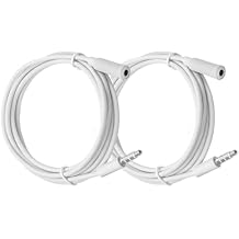 OLIREXD 2Pcs 3.5mm Headphone Extension Cable, 4 Pole Male to Female Headphone Jack Extender, 3ft Audio Extension Cable, White Headphone Extender Cable Compatible with PC, Tablet