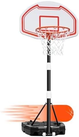 WIN.MAX Basketball Hoop Outdoor 10FT Tool-Free Adjustable, Portable Basketball Hoop Goal System for Adults/Youth/Kids in Backyard/Court/Indoor with 40 Inch Shatterproof Backboard and Larger Base