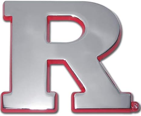 Rutgers METAL Auto Emblem (with red trim)