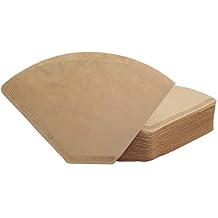 #4 Cone Coffee Filter 8-12 cup, Unbleached Natural Paper, No Blowout, Disposable for Pour Over and Drip Coffee Maker, 100 Count