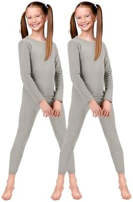 ROCKY Thermal Underwear for Kids, Girls 2 Pack Thermals Long Johns Underwear, Base Layer for Cold weatherskiing - Pack of 2