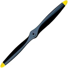 XOAR PJWWII 17x10 RC Propeller for Warbird Airplane. 17 Inch 2 Blade WWII Black Wood Prop with Yellow Tips for Gas Classic RC Planes