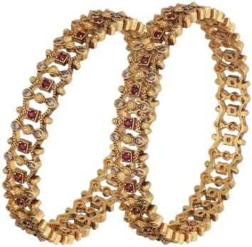 TARINIKA Labanya CZ Indian Bangles (Set of 2) - Indian Jewelry for Women