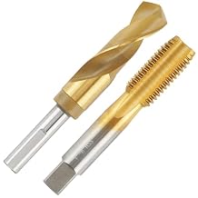 1"-8 UNC Tap with 22.3mm Drill Bit, Ti-Coated HSS 1" X 8 Thread Tap and 7/8 Reduced Shank Twist Drill