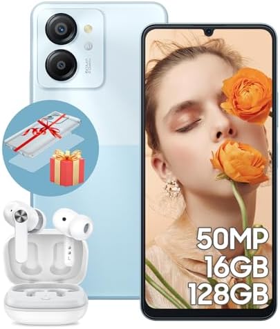 Blackview Color 8 Unlocked Cell Phones, 16GB128GBSD 2TB, 50MP Camera Smartphone, Mobile Phones 6000mAh Battery18W, 6.75 HD 90Hz Cellphone, 4G Dual SIM3 Card Slots,Fingerprint,3.5mm Earphone Jack