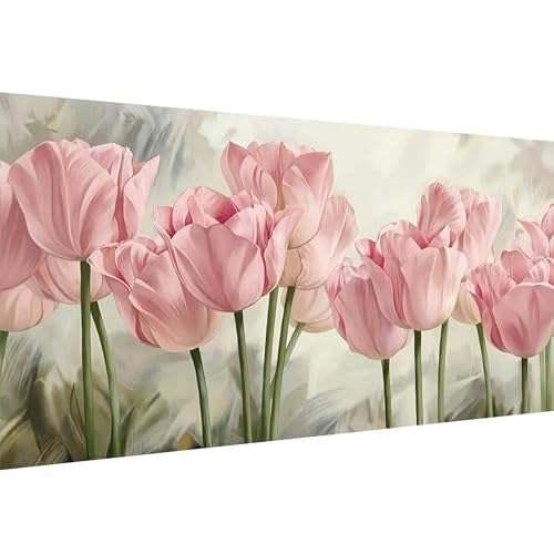 YALKIN Square 5D Diamond Painting Kits for Adults, Large Tulip Flowers Diamond Art Kits Full Drill Diamond Painting Kit for Adult Beginners, DIY Picture Art for Home Wall Decor 40x70CM15.8x27.6in