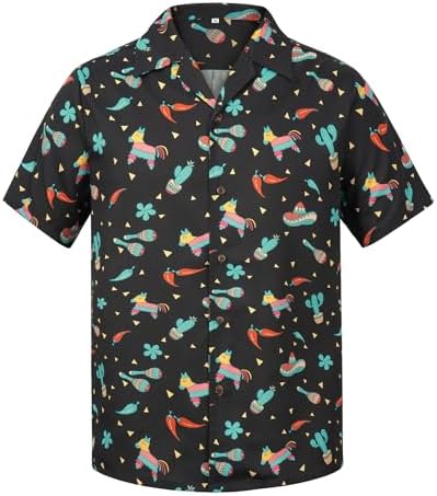 Zando Funny Hawaiian Shirt for Men - Soft Crazy Animal Print Short Sleeve Outfit Top for Casual & Summer Beach & Party