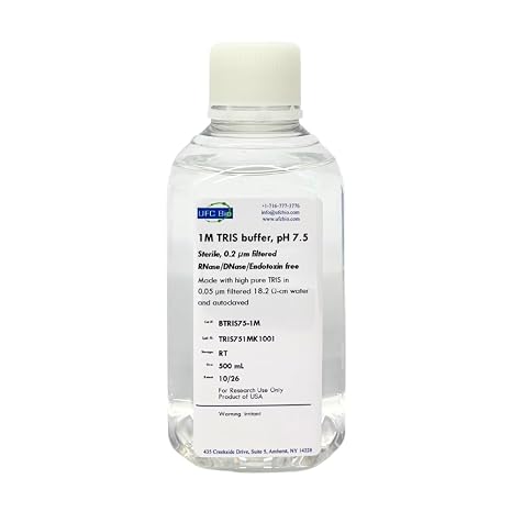 1M Tris Buffer, pH 7.5-0.22um Filtered - Sterile - 500mL