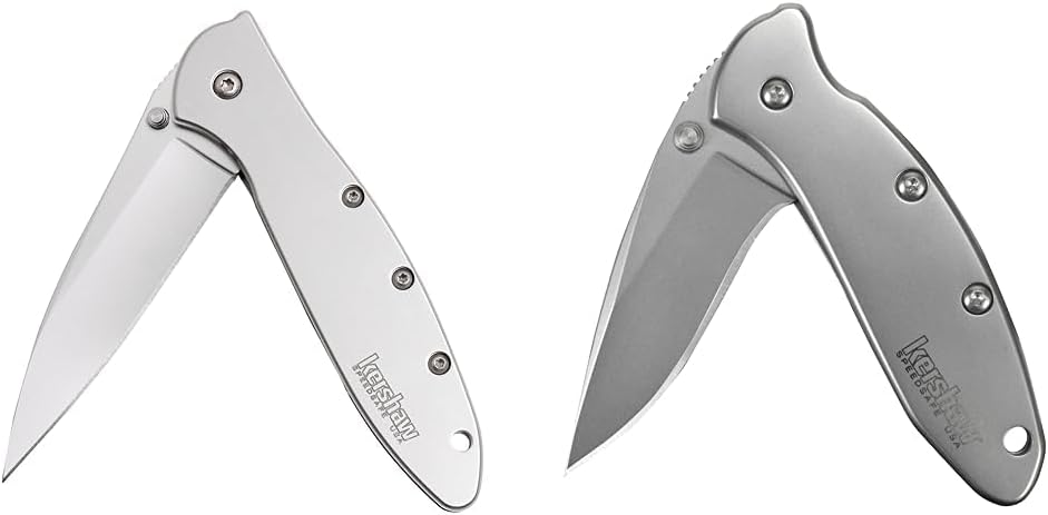 Kershaw Leek Pocket Knife, 3 14C28N Stainless Steel Drop Point Blade, Spring Assisted Knife, Folding EDC