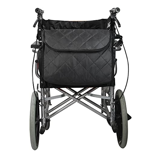Wheelchair Bag,Wheelchair Backpack Bag for Most Electric, Manual Wheelchairs or Mobility Scooters,Large Tote Accessory to Hang on Back,for Handicap, Seniors Black