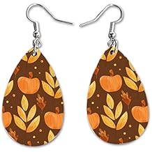 Halloween Fall Dangle Earrings Set | Cute Girls Womens Jewelry Earings | Double Sided Print | Holiday Gifts | Gnomes Witches Pumpkin Costume Ghost Accessories