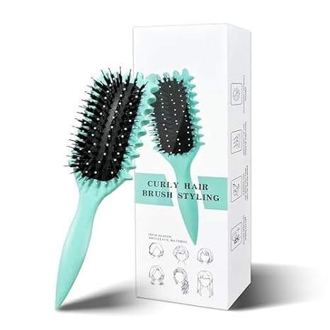 Curl Hair Brush Curl Define Styling Brush Curl Define Styling Brush Detangling Hair Brush for Women (Green)