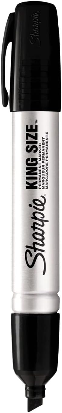 Sharpie King Size Permanent Marker, Chisel Tip, Black Ink, Dozen SAN15001