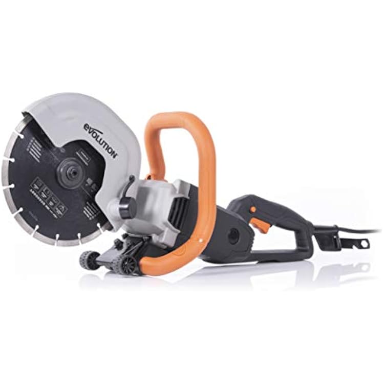 Evolution R230DCT - 9 in Concrete Saw Circular, Angle Grinder, Cut Off Saw - 15A Motor, No Gas - 3-12 In Cut - Incl Diamond Masonry Blade