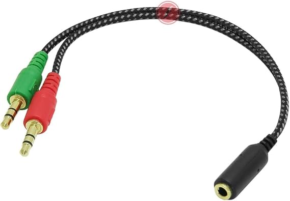 Lunatic 2466 Örgülü 4 Pin 3.5mm Stereo Dişi Y Kablo Kulaklık Mikrofon Çevirici Ayırıcı Dönüştürücü Çoklayıcı Adaptör Cep Telefonunu Kulaklığınızı Hem Mikrofon Hem Kulaklık Özelliğini Çalıştırır