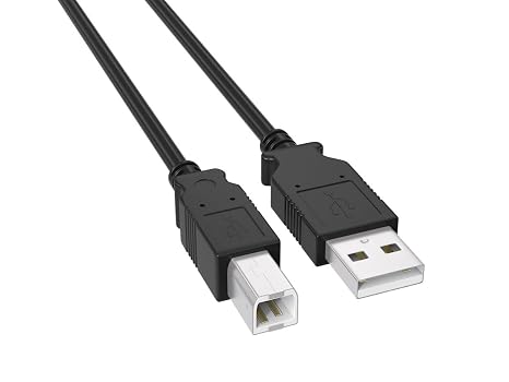 CableLeader 10ft USB 2.0 Type A Male to Type B Male Cable, Black