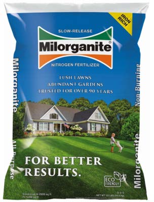 Milorganite 64032 Eco-Friendly Slow-Release Nitrogen Lawn Fertilizer, 32 Lbs. - Quantity 63