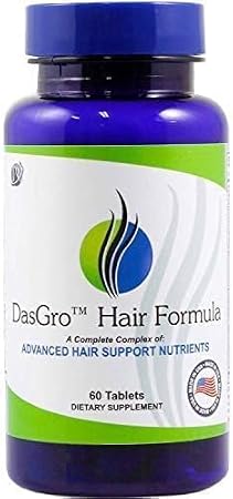 DasGro Hair Growth Formula, DHT Blocker, Stops Hair Loss, Thinning, Balding, Naturally Promotes Hair Regrowth in Men & Women, 30 Day Supply