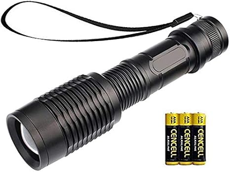 NAVIGATOR 1165 Portable Ultra Bright Handheld LED Flashlight with Adjustable Focus and 5 Light Modes, Outdoor Water Resistant Torch, Powered Tactical Flashlight for Camping Hiking etc Battery Included
