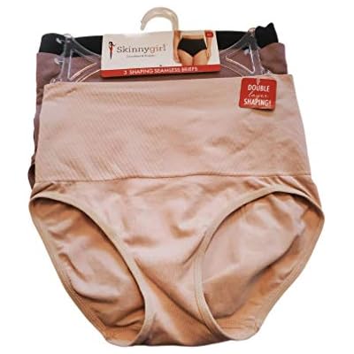 Skinnygirl by Bethenny Frankel, Seamless Shaping Briefs Underwear BlackTaupeNude - 3 Pack Medium