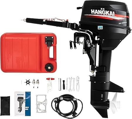 12HP 2-Stroke Outboard Motor, 169CC Short Shaft Marine Engine with CDI Ignition & Water Cooling System for Fishing, Inflatable Boats, Yachts (4500-5500 RPM)