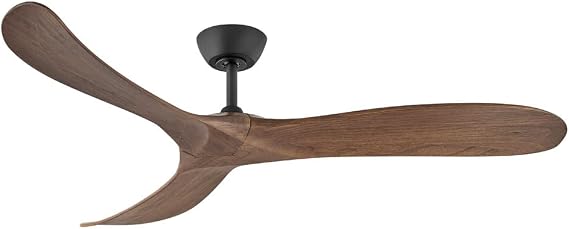 Hinkley Swell 60" Smart Ceiling Fan, Matte Black & Walnut Blades