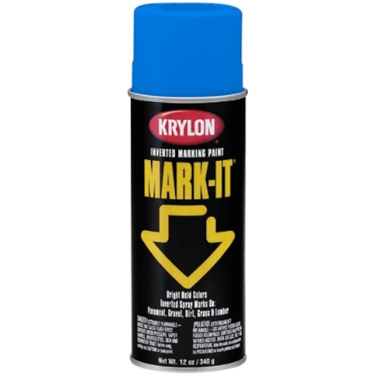 Krylon RDMI10067 Mark-It Inverted Spray, Bright Blue, 12 Ounce