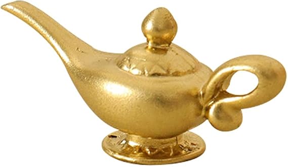 Gold 1/12 Miniature Aladdin Genie Lamp Decoration Accessories,Genie Lamp,Dollhouse Accessories,Dollhouse Decor
