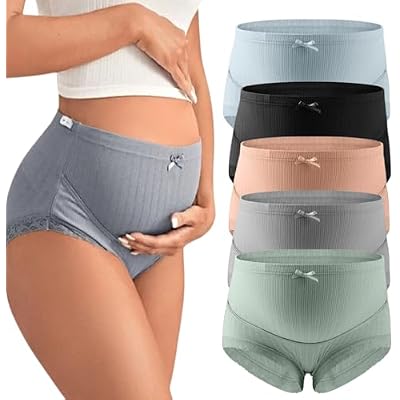 Maternity Underwear, Pure Comfort Cotton Panties, Womens Maternity Pregnancy High Waist Underwear