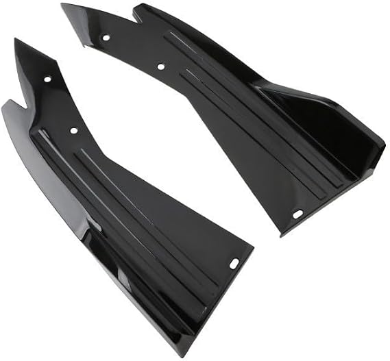 Rear Bumper Spoiler Lip Trim with Carbon Fiber Texture, PP Black Side Skirt Kit for Collision Protection and Exterior Modification, Fit 51.5x12x18cm