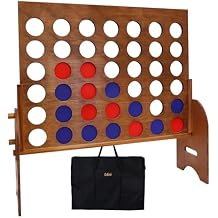 GOTHINK Premium Giant Four in a Row with Carrying Case - All Weather Life Size Yard Game - Indoor Outdoor Family Board Game - Giant Connect Game for Kids Adults - 4 in a Row Life Size Yard Games 3Ft