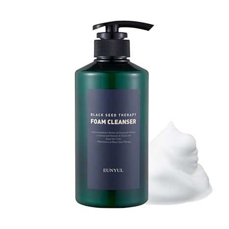 EUNYUL Black Seed Facial Cleansing Foam 500ml Large Size Korea Skin Care Facial Cleansing Foam & Deep Cleansing Foam Cleansing Facial Cleansing Gel