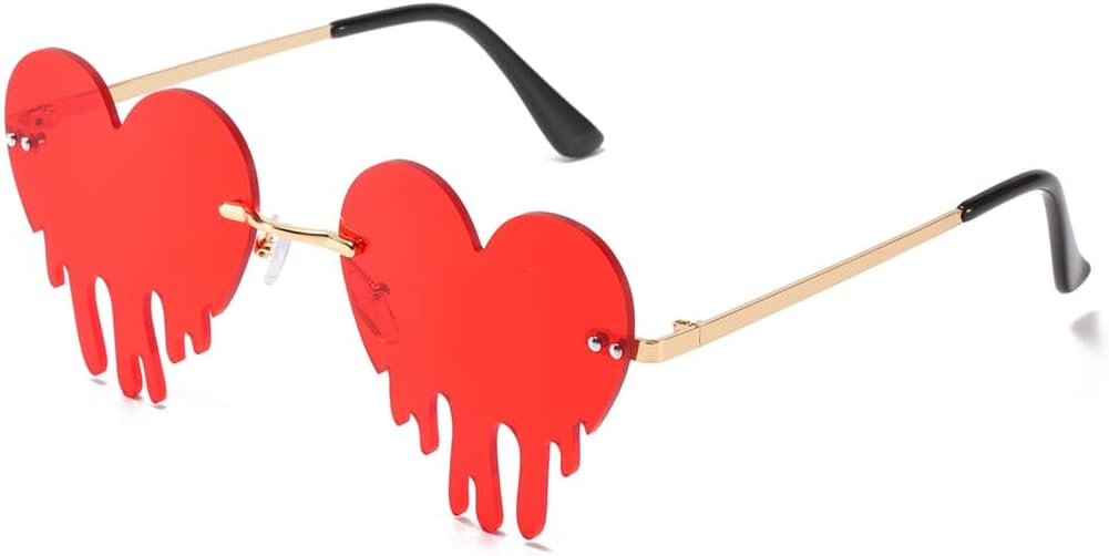 Hot Fire Flame Sunglasses Rimless Devil Shape Glasses Party Prom Halloween Costume Accessories for Women and Men