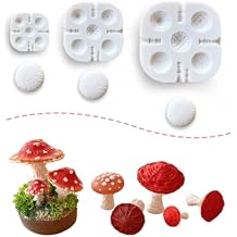 Keoker Mushroom Polymer Clay Silicone Mold, 5 Shapes 3 Sizes Mushroom Fall Polymer Clay Tools for Jewelry Making