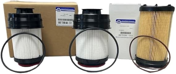 Mopar Genuine OEM Filters Bundle,Dodge Ram 6.7L Cummins Diesel Filter Set; Fuel/Water Separator Filter, Fuel Filter, Engine Oil Filter. 68677800AA & 68677810AA; Fits 2025 & Newer Ram 6.7L Diesel