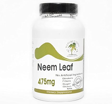 Neem Leaf 475mg ~ 200 Capsules - No Additives ~ Naturetition Supplements