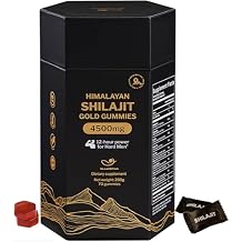 Organic Pure Himalayan Shilajit Gummies with Ashwagandha and Sea Moss Gold Shilajit for Men & Women Supplement, 105+ Natural Trace Minerals, 70-Gummy (11-Ingredient Recipe)