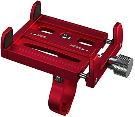 KR01 Bisiklet Motorsiklet Gidon Telefon Tutucu,Metal Vidalı KIRMIZI