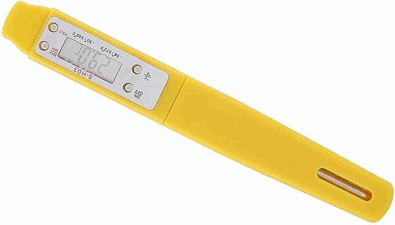 VINGVO Meat Thermometer, Meat Thermometer Digital 1C Food Thermometer with Multifunctional Design for Cooking (Yellow)