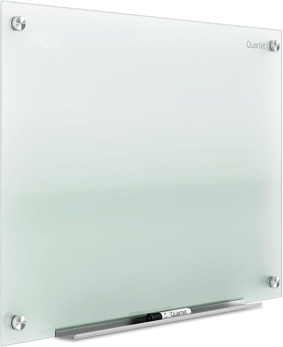 Quartet Whiteboard, Glass Dry Erase Board, Non-Magnetic, 36"W x 24"H, Infinity Frameless Mounting, Includes Dry Erase Marker, Frosted White (G3624F)