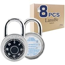 LanuBe Lock Standard Dial Combination Lock 2 in. Wide, with Different Combinations Black Turnplate Pack of 8 Lock for School Employee Gym & Sports Locker CaseToolbox and so on
