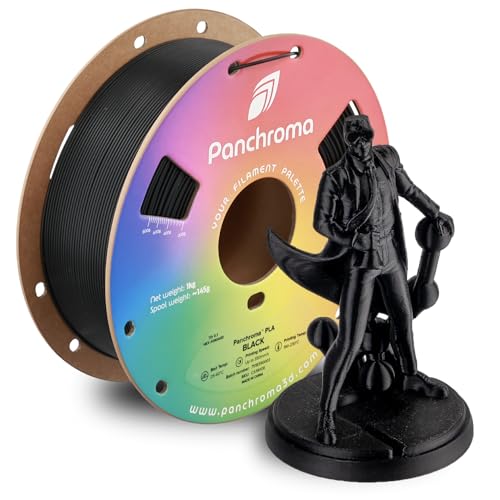 Polymaker Panchroma PLA Black 3D Printer Filament, 1.75mm, 1kg Spool, Easy to Print, High Speed Printing, Tangle Free, AMS Compatible, Perfect for Toys, Decor, Miniatures, Models & Cosplay