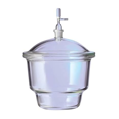 Pyrex Borosilicate Glass Small Top Desiccator with 24/29 Standard Taper Stopcock, 2.4L Capacity