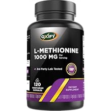 Oxify L-Methionine 1000 mg | 120 Vegetarian Capsules | Gluten-Free, Non-GMO | Supplement Made in USA