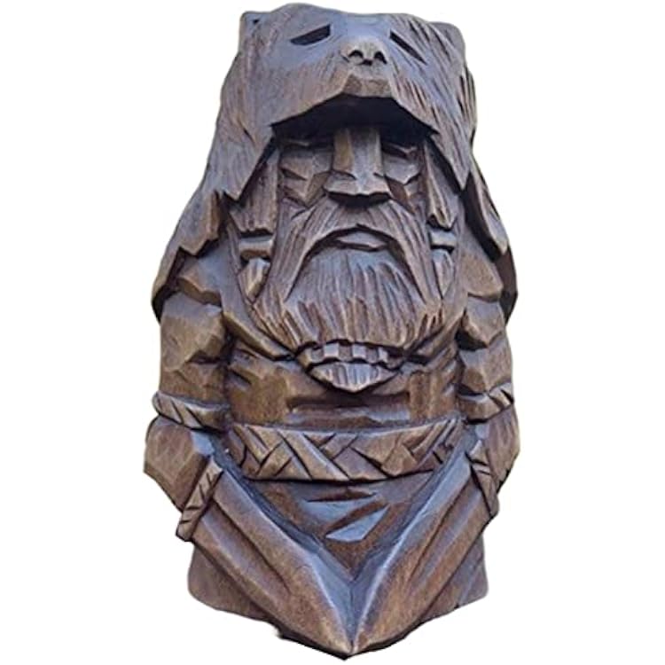 Norse Gods Statues, Odin Statue Odin Thor Tyr Ulfhednar Statue Norse Viking Statue Art Craft Ornaments for Home Outdoor Garden Decoration Uffrah Delnar - Double Sword