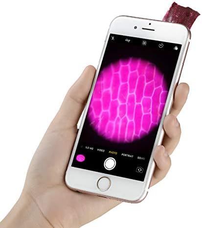 Smartphone Microscope Camera Universal Adapter - 75X Magnification | Smallest Pocket Microscope | Universal Compatibility | LED Illumination - Compatible with iPhone and Android